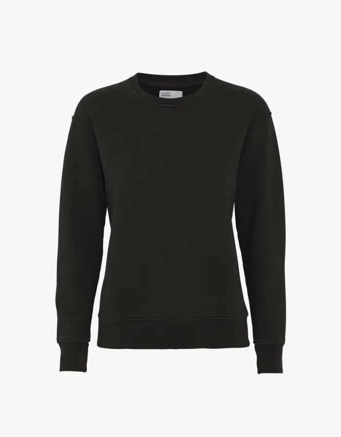 Women Women Classic Organic Crew Deep Black Colorful Standard Crewneck Sweatshirts