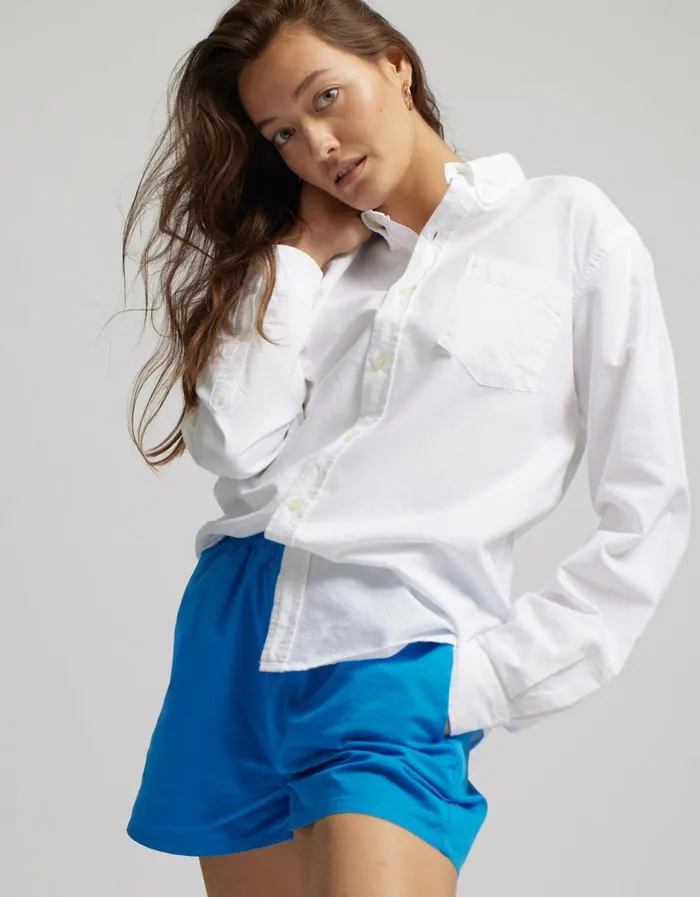 Women Women Organic Twill Shorts Pacific Blue Colorful Standard Shorts