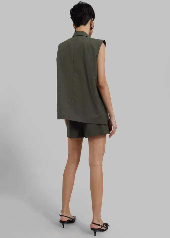 Women Xandra Mini Shorts 8211 Khaki The Frankie Shop Bottoms