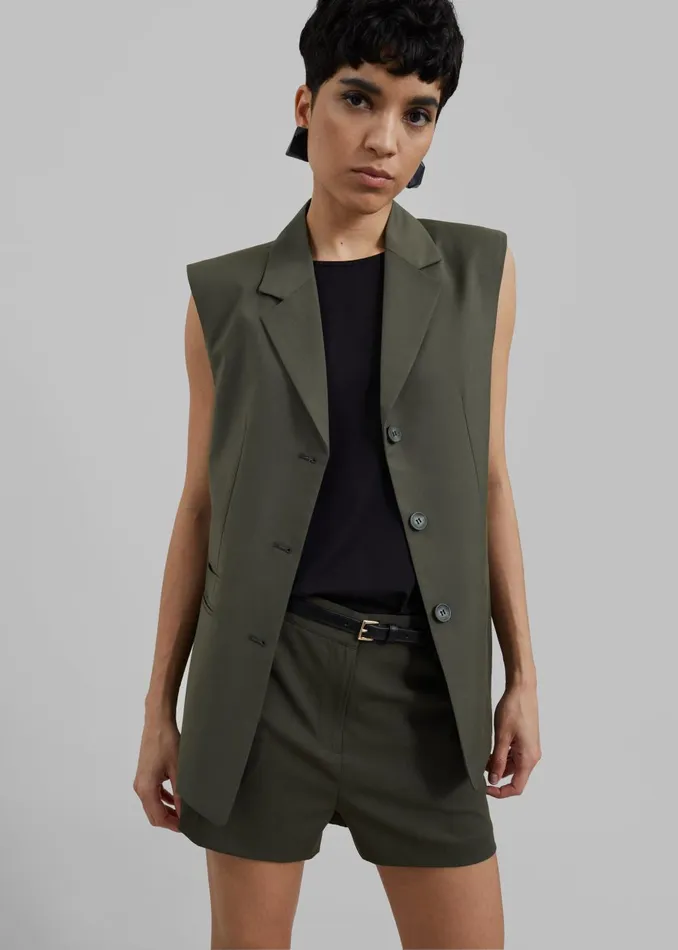 Women Xandra Vest 8211 Khaki The Frankie Shop Outerwear