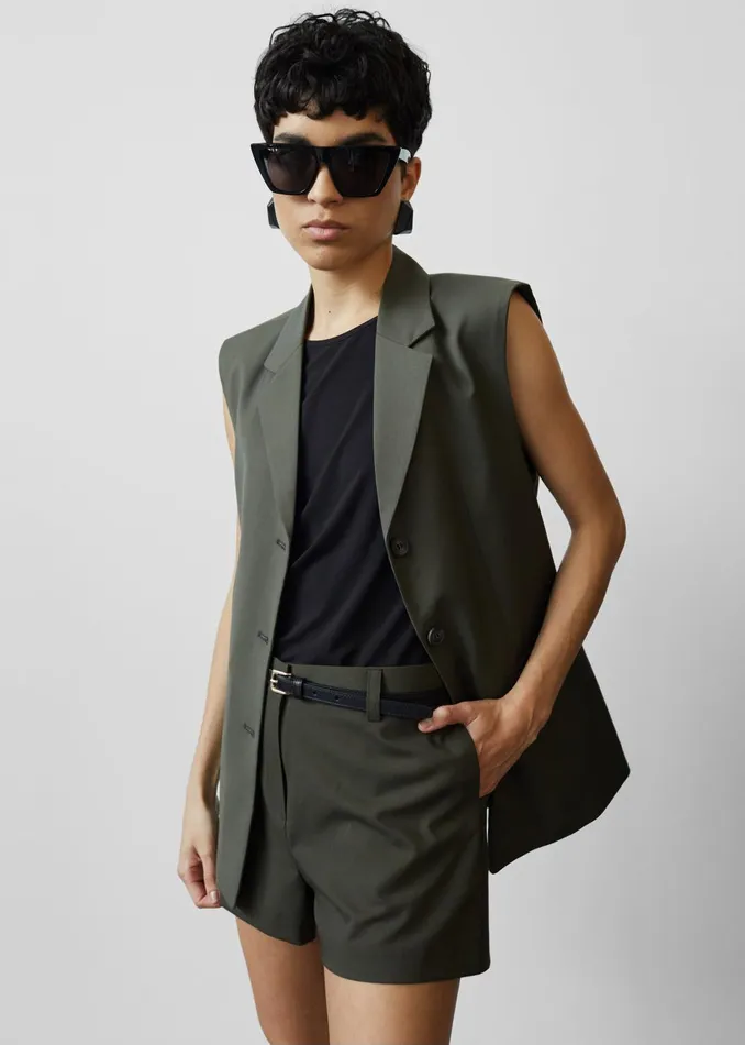 Women Xandra Vest 8211 Khaki The Frankie Shop Outerwear