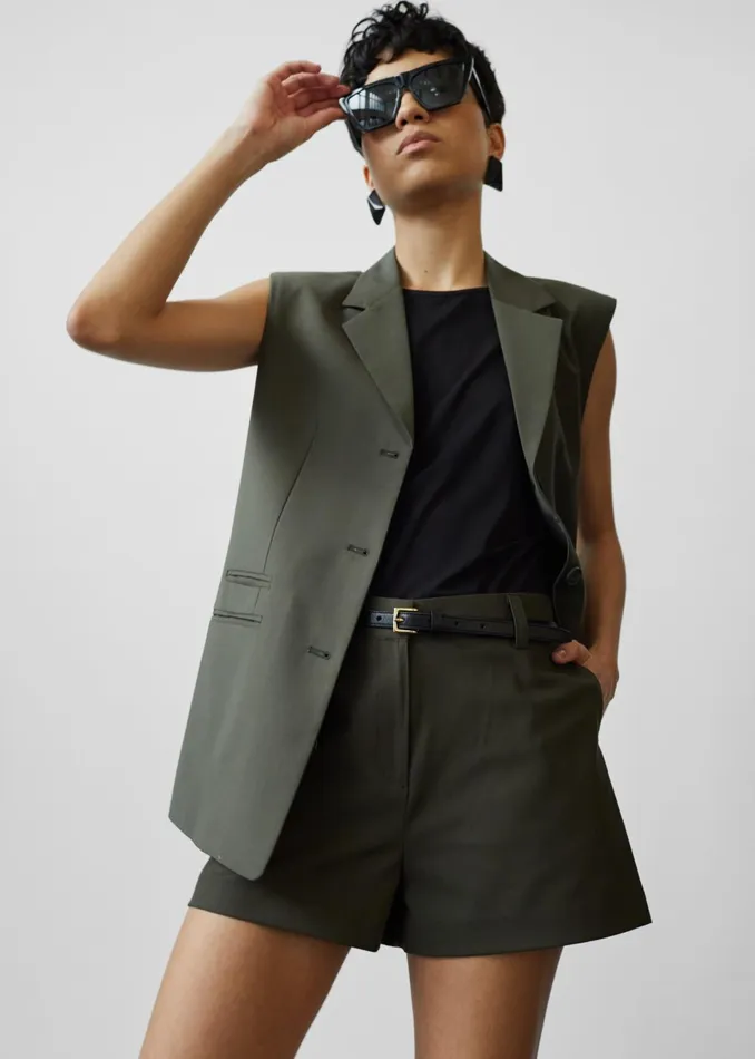 Women Xandra Vest 8211 Khaki The Frankie Shop Outerwear