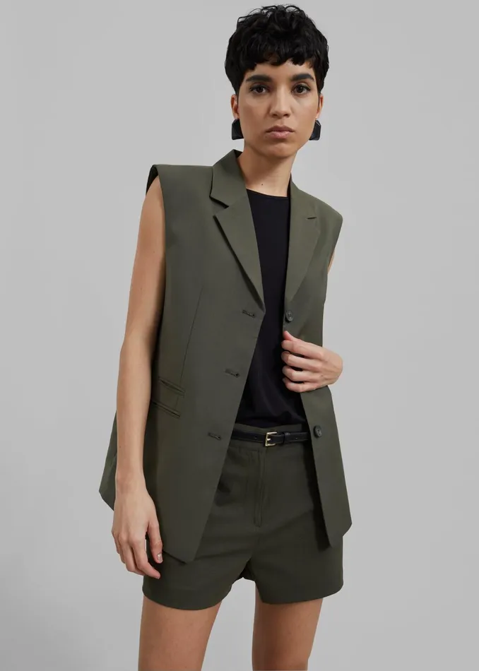 Women Xandra Vest 8211 Khaki The Frankie Shop Outerwear