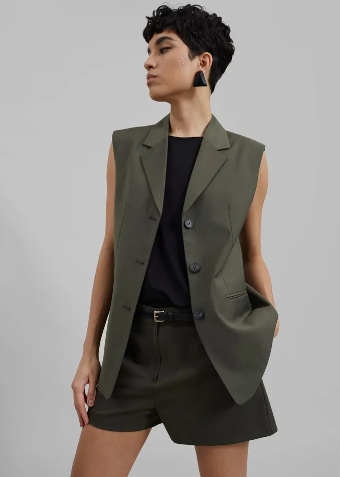 Women Xandra Vest 8211 Khaki The Frankie Shop Outerwear
