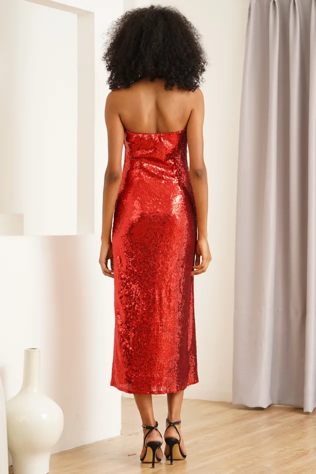 Women YUMI KIM Dresses ARIANA DRESS Red Sequins