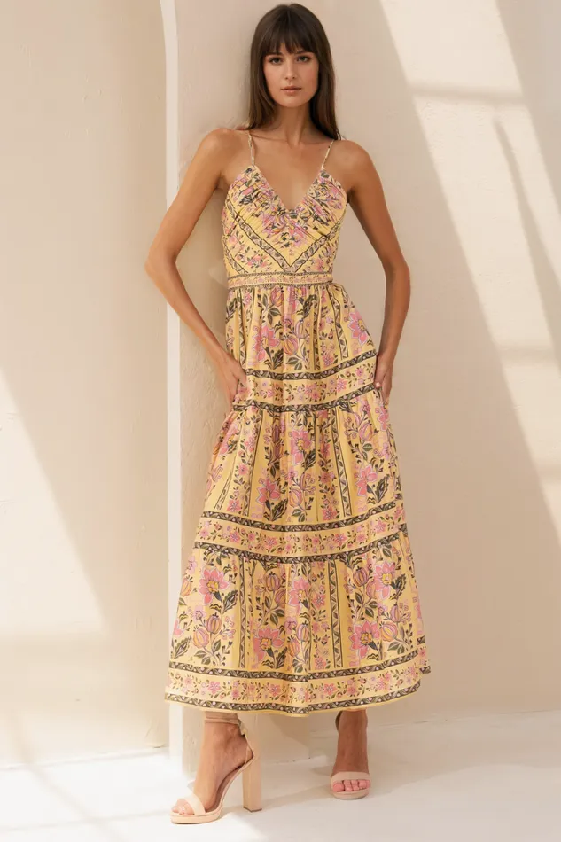 Women YUMI KIM Dresses LILA LINEN DRESS Honeycomb Marigold