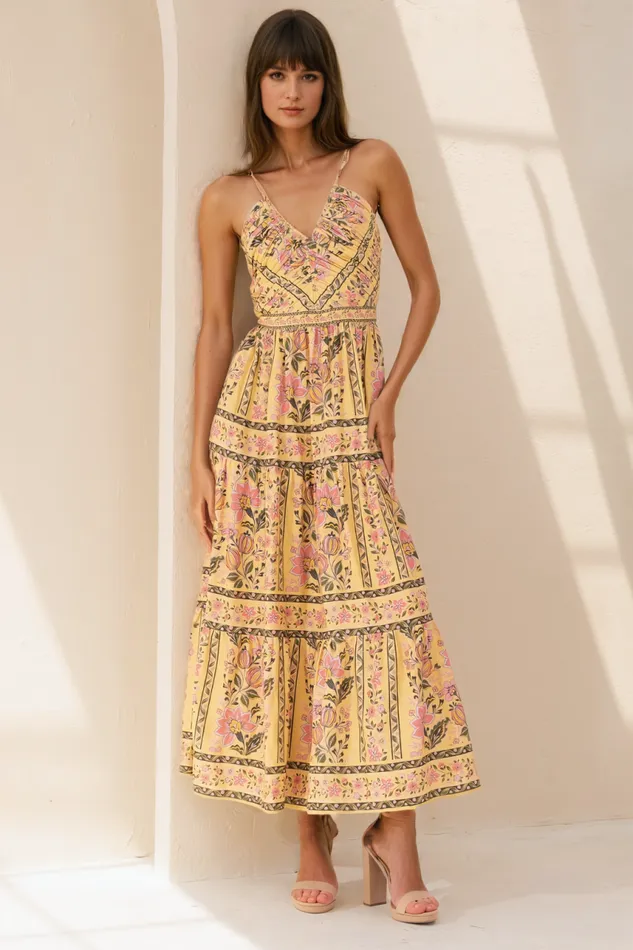Women YUMI KIM Dresses LILA LINEN DRESS Honeycomb Marigold