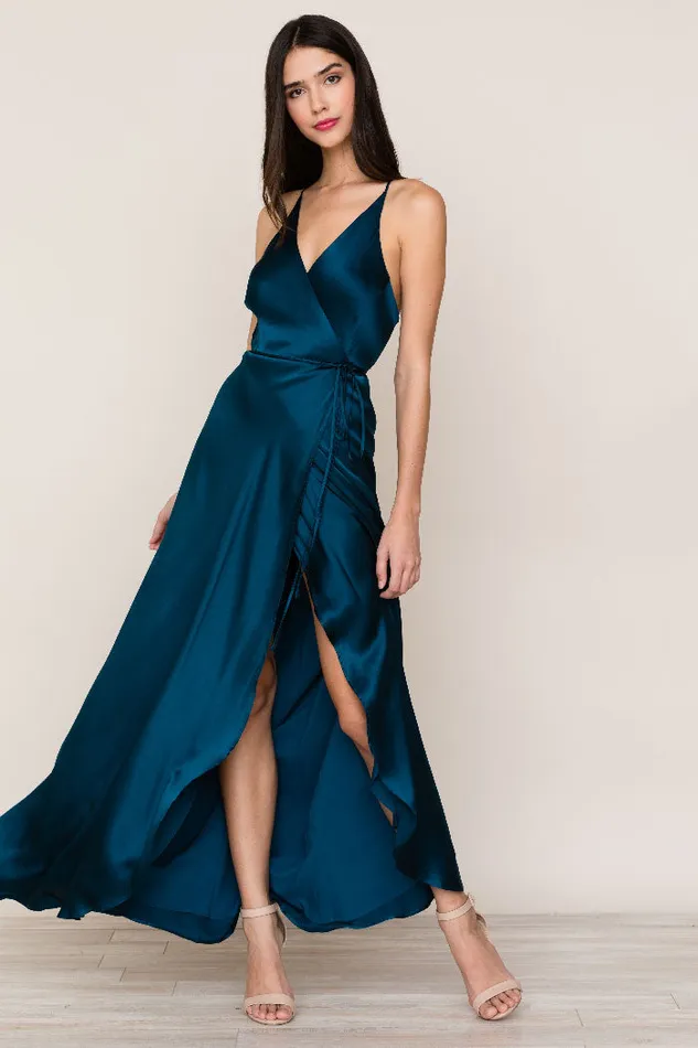 Women YUMI KIM Dresses RUSH HOUR SILK MAXI DRESS Ink
