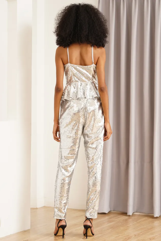 Women YUMI KIM Sets SUKI SILVER SEQUINS TOP Silver Sequins