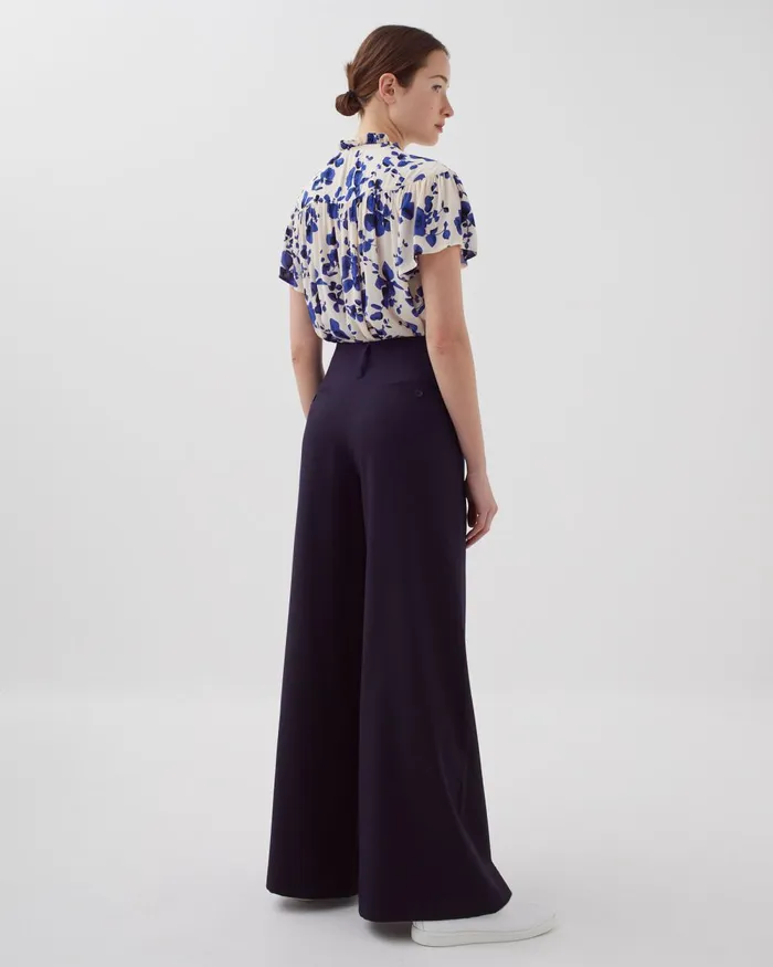 Women Yvonne 8211 Pleated Wide Leg Trousers Night Sky Comptoir Des Cotonniers Trousers Women Yvonne 8211 Pleated Wide Leg Trousers Night Sky Comptoir Des Cotonniers Trousers