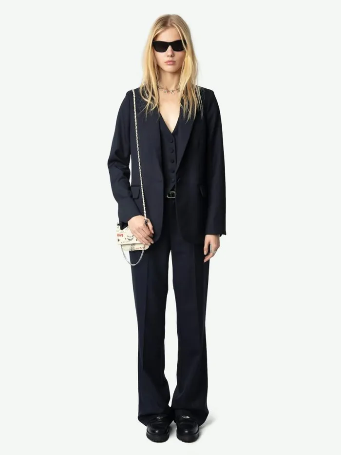 Women Zadig and Voltaire Blazers Valse Wool Blazer Encre