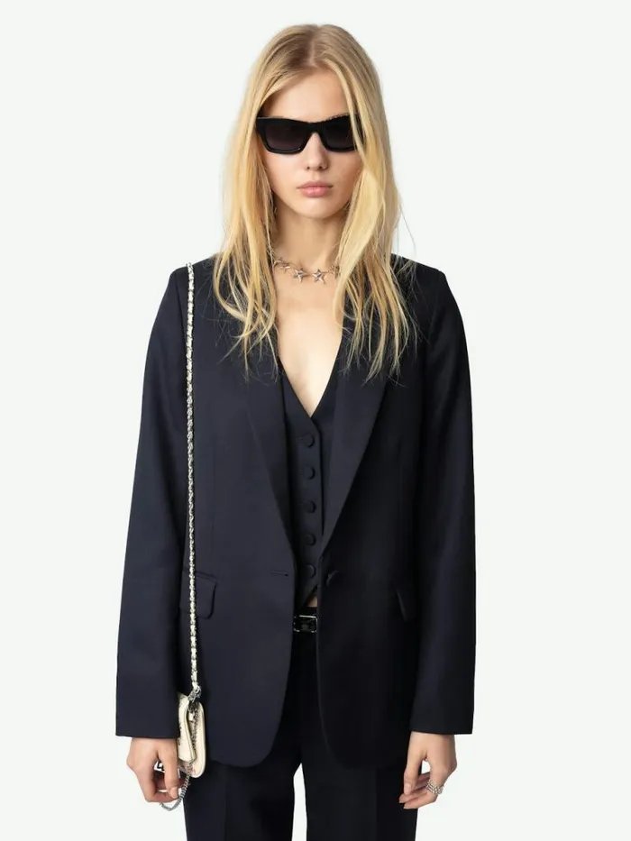 Women Zadig and Voltaire Blazers Valse Wool Blazer Encre