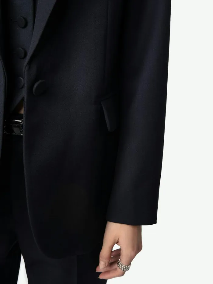Women Zadig and Voltaire Blazers Valse Wool Blazer Encre