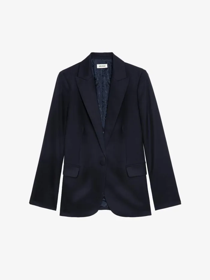 Women Zadig and Voltaire Blazers Valse Wool Blazer Encre