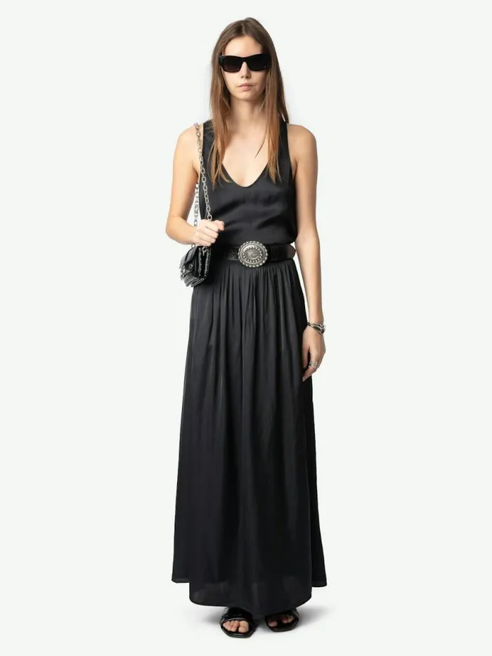 Women Zadig and Voltaire Dresses and Skirts Jady Satin Skirt Black