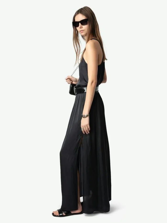 Women Zadig and Voltaire Dresses and Skirts Jady Satin Skirt Black Women Zadig and Voltaire Dresses and Skirts Jady Satin Skirt Black