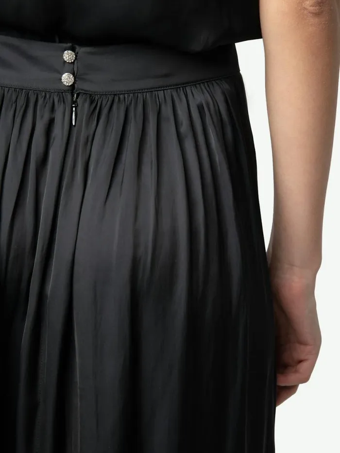 Women Zadig and Voltaire Dresses and Skirts Jady Satin Skirt Black Women Zadig and Voltaire Dresses and Skirts Jady Satin Skirt Black