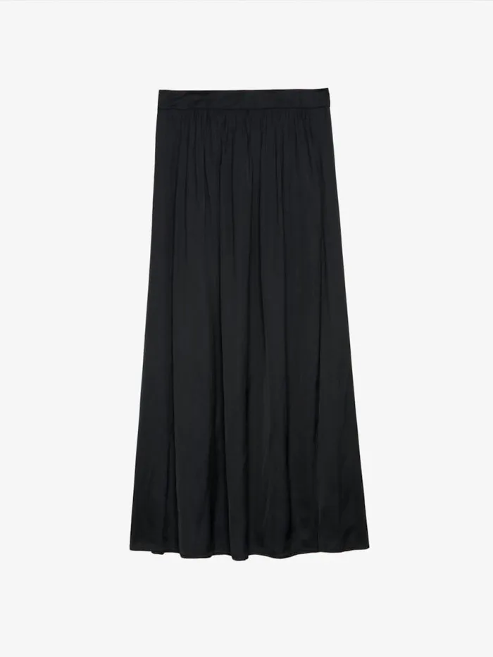 Women Zadig and Voltaire Dresses and Skirts Jady Satin Skirt Black Women Zadig and Voltaire Dresses and Skirts Jady Satin Skirt Black