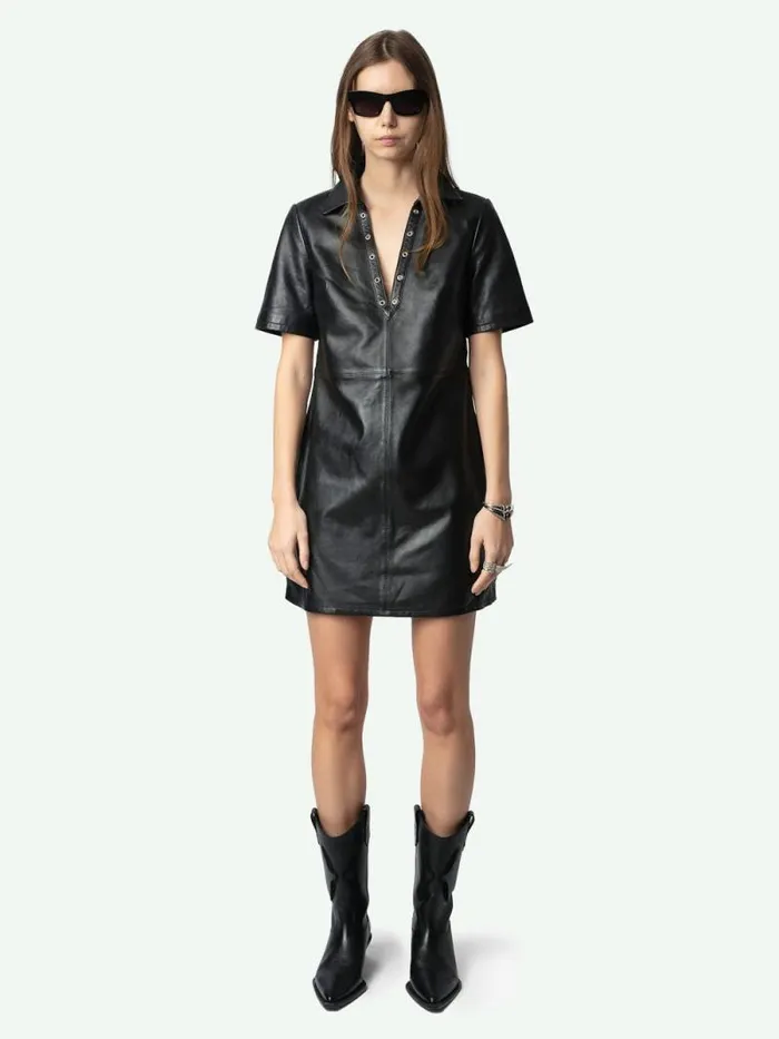 Women Zadig and Voltaire Dresses and Skirts Ralmy Leather Dress Black