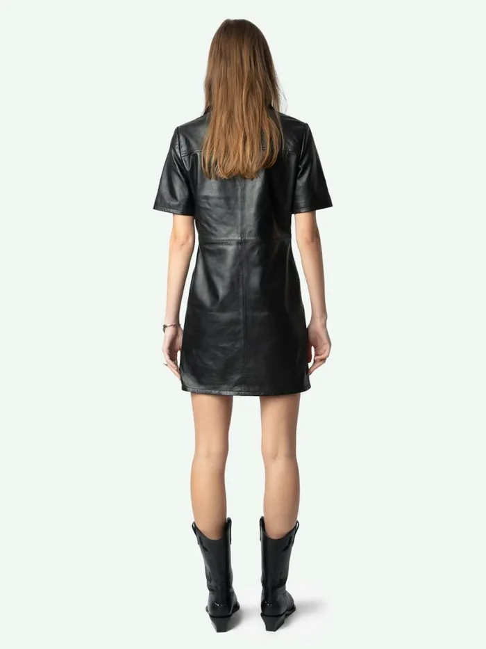 Women Zadig and Voltaire Dresses and Skirts Ralmy Leather Dress Black Women Zadig and Voltaire Dresses and Skirts Ralmy Leather Dress Black