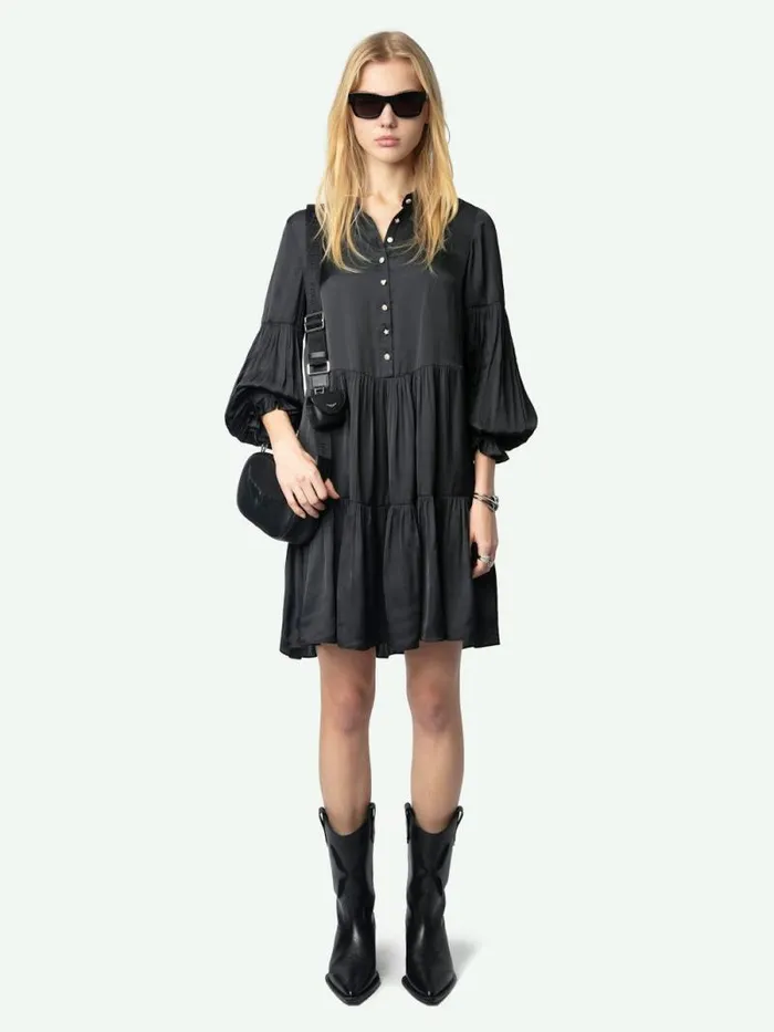Women Zadig and Voltaire Dresses and Skirts Randy Satin Dress Black