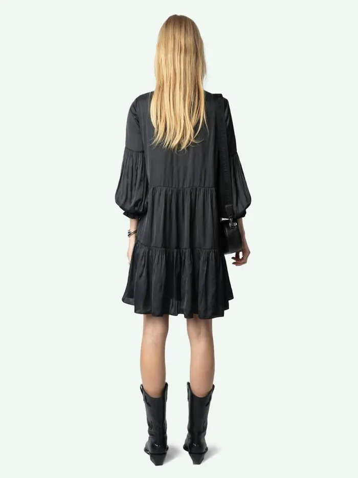 Women Zadig and Voltaire Dresses and Skirts Randy Satin Dress Black Women Zadig and Voltaire Dresses and Skirts Randy Satin Dress Black