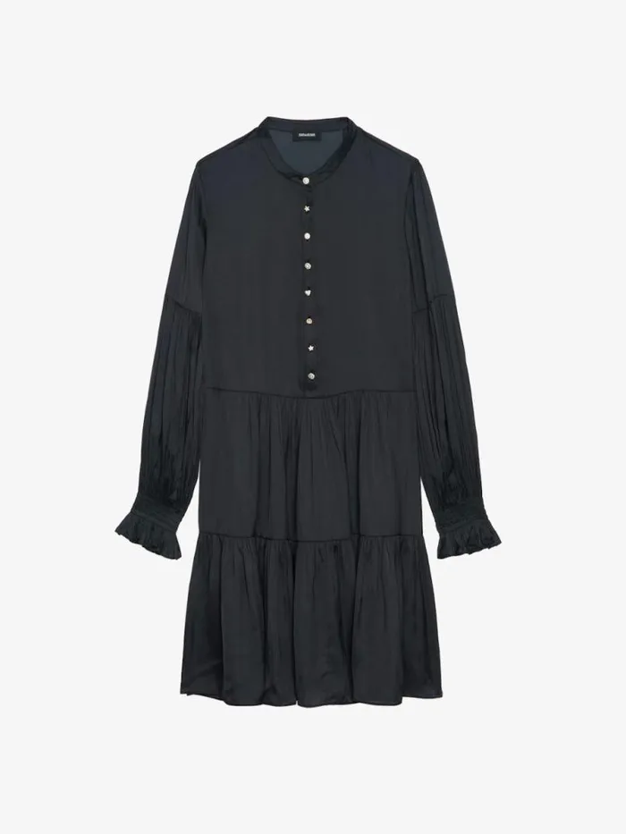 Women Zadig and Voltaire Dresses and Skirts Randy Satin Dress Black Women Zadig and Voltaire Dresses and Skirts Randy Satin Dress Black