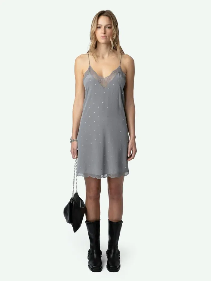 Women Zadig and Voltaire Dresses and Skirts Ristyz Diamante Silk Dress Iron