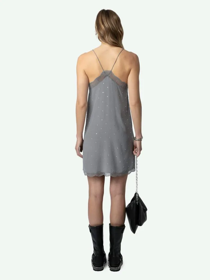 Women Zadig and Voltaire Dresses and Skirts Ristyz Diamante Silk Dress Iron Women Zadig and Voltaire Dresses and Skirts Ristyz Diamante Silk Dress Iron