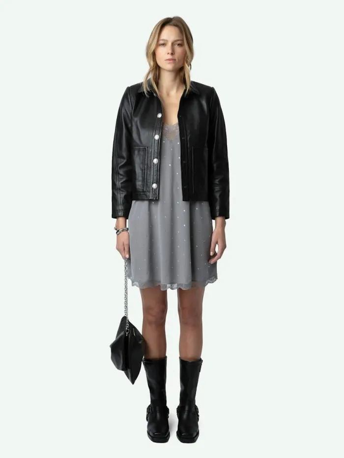 Women Zadig and Voltaire Dresses and Skirts Ristyz Diamante Silk Dress Iron Women Zadig and Voltaire Dresses and Skirts Ristyz Diamante Silk Dress Iron