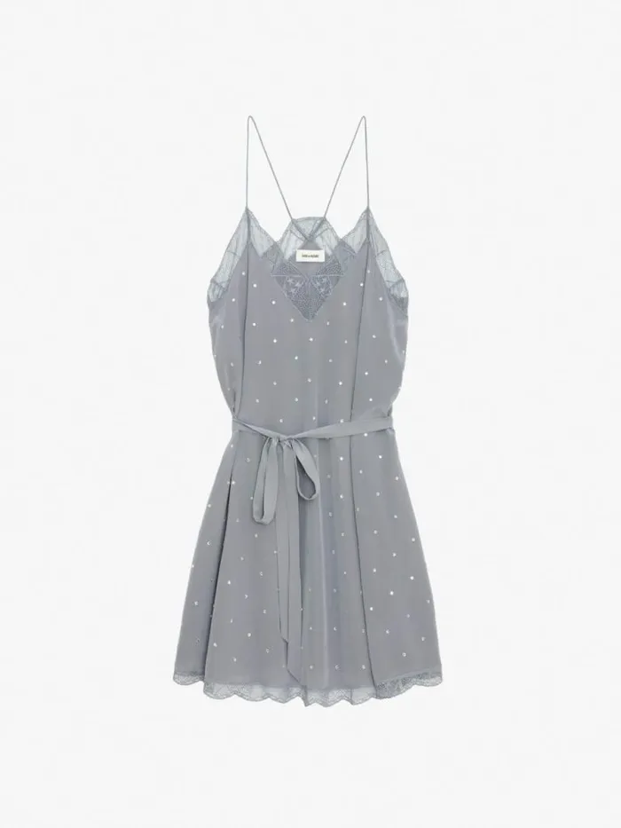 Women Zadig and Voltaire Dresses and Skirts Ristyz Diamante Silk Dress Iron Women Zadig and Voltaire Dresses and Skirts Ristyz Diamante Silk Dress Iron