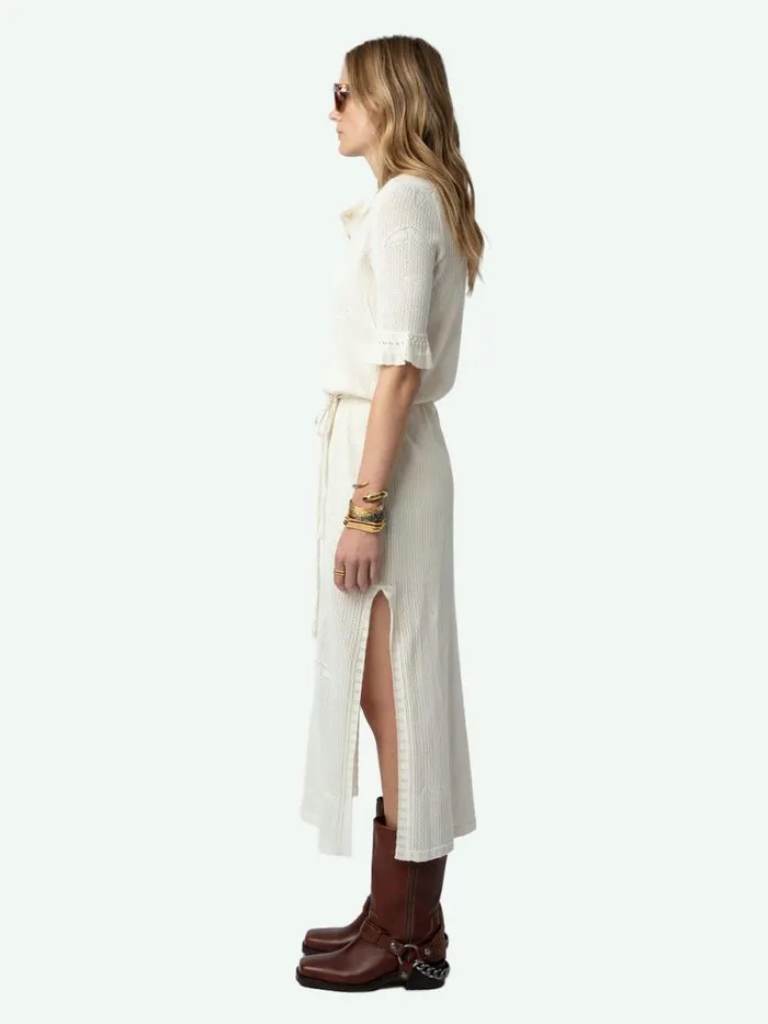 Women Zadig and Voltaire Dresses and Skirts Salmy Wings Dress Ecru Women Zadig and Voltaire Dresses and Skirts Salmy Wings Dress Ecru