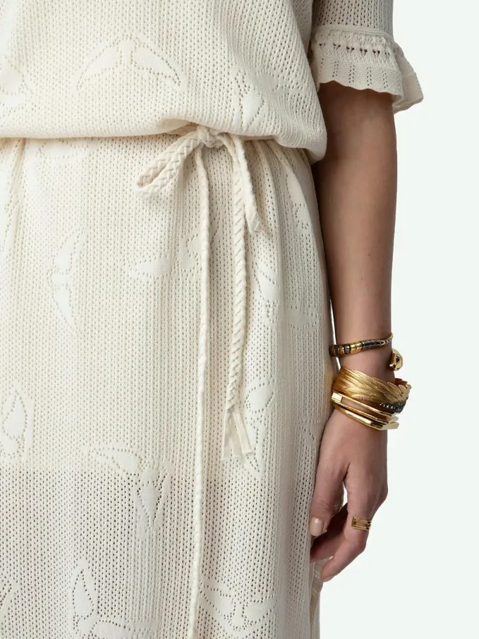 Women Zadig and Voltaire Dresses and Skirts Salmy Wings Dress Ecru Women Zadig and Voltaire Dresses and Skirts Salmy Wings Dress Ecru