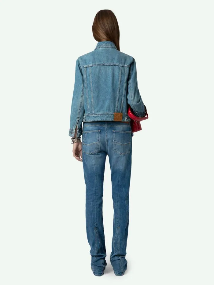 Women Zadig and Voltaire Jackets and Coats Kioka Denim Jacket Light Blue
