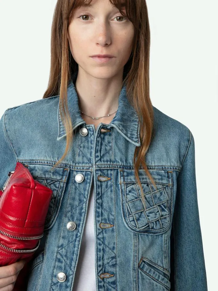 Women Zadig and Voltaire Jackets and Coats Kioka Denim Jacket Light Blue
