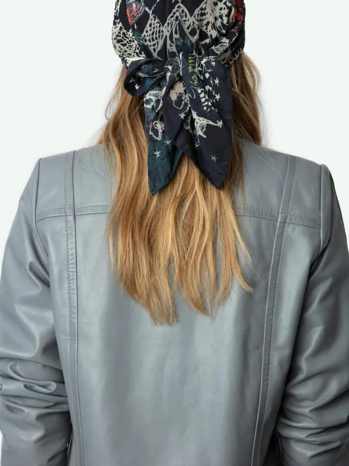 Women Zadig and Voltaire Jackets and Coats Litchi Leather Jacket Iron Women Zadig and Voltaire Jackets and Coats Litchi Leather Jacket Iron