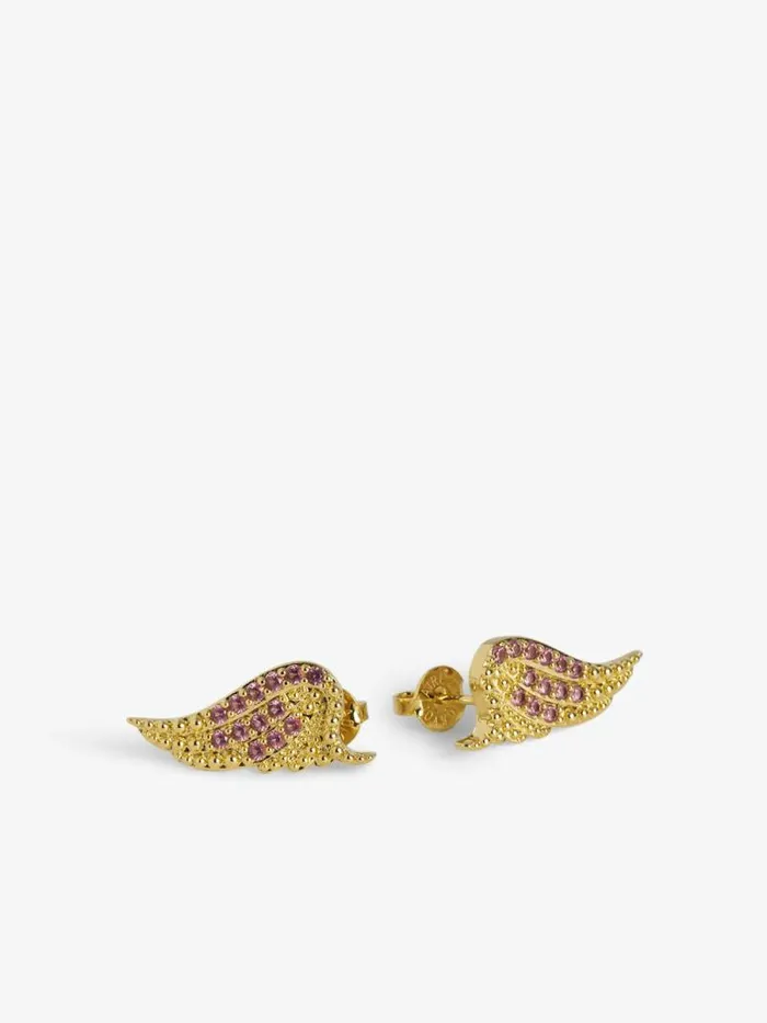 Women Zadig and Voltaire Jewelry Rock Earrings Shiny Gold