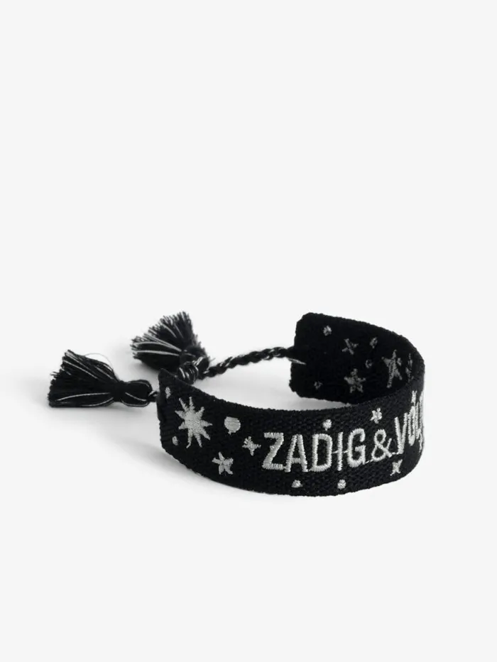 Women Zadig and Voltaire Jewelry Woven Zadig Bracelet Black Women Zadig and Voltaire Jewelry Woven Zadig Bracelet Black