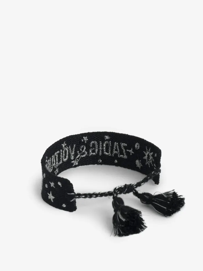 Women Zadig and Voltaire Jewelry Woven Zadig Bracelet Black Women Zadig and Voltaire Jewelry Woven Zadig Bracelet Black