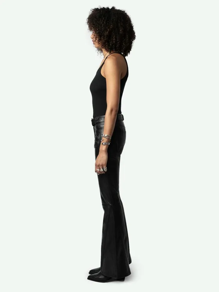 Women Zadig and Voltaire Pants and Shorts Ecume Leather Pants Black Women Zadig and Voltaire Pants and Shorts Ecume Leather Pants Black