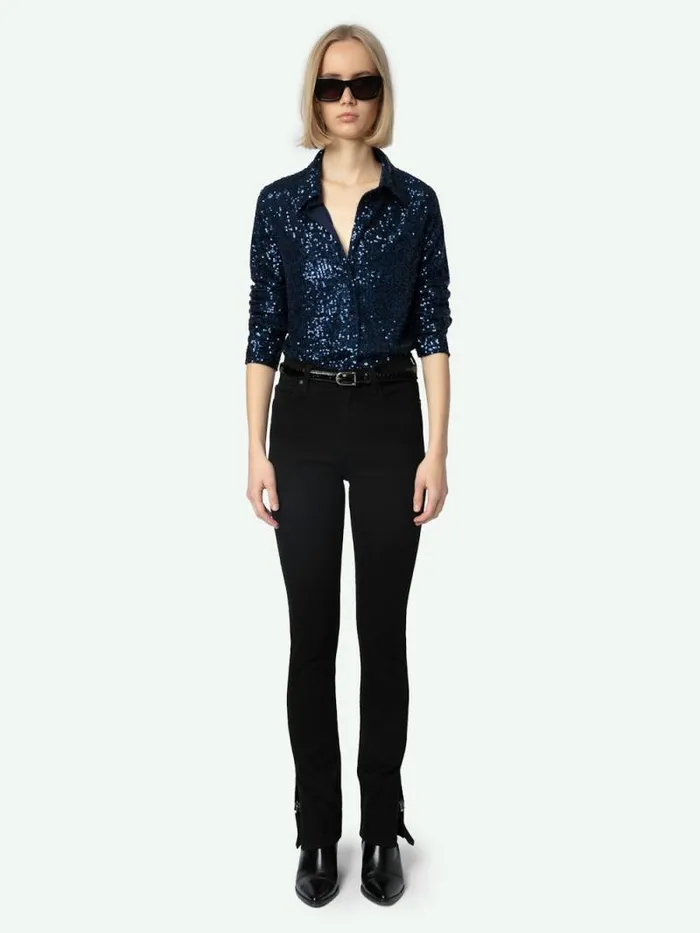 Women Zadig and Voltaire Pants and Shorts Jett Skinny Jeans Solid Black