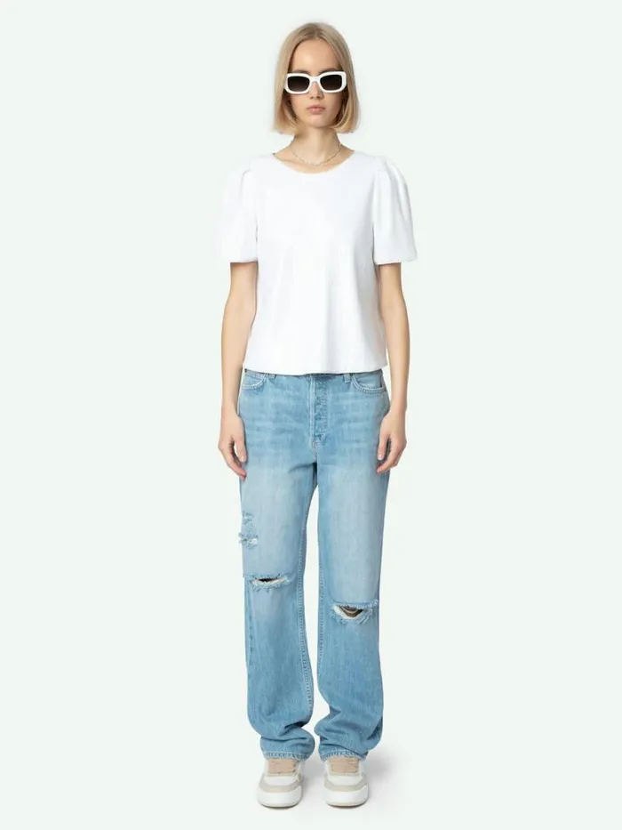 Women Zadig and Voltaire Pants and Shorts Stevie Ripped 90039s Jeans Light Wash