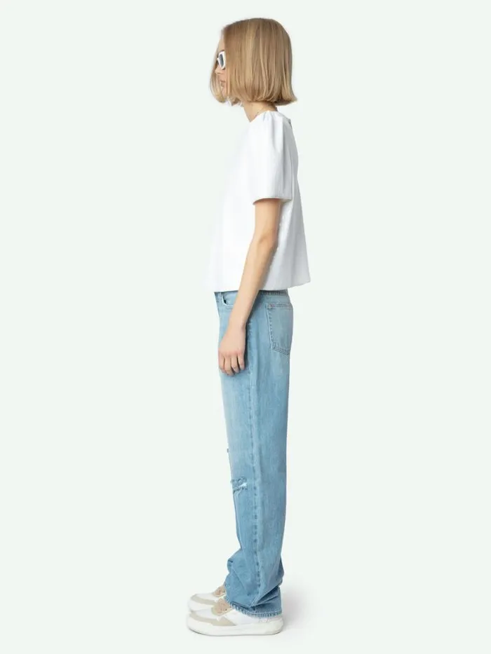 Women Zadig and Voltaire Pants and Shorts Stevie Ripped 90039s Jeans Light Wash Women Zadig and Voltaire Pants and Shorts Stevie Ripped 90039s Jeans Light Wash