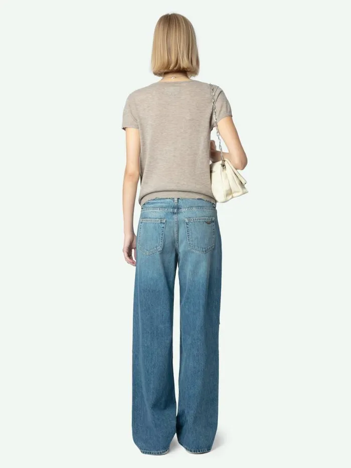 Women Zadig and Voltaire Pants and Shorts Whitney Wide Leg Jeans Medium Wash Women Zadig and Voltaire Pants and Shorts Whitney Wide Leg Jeans Medium Wash