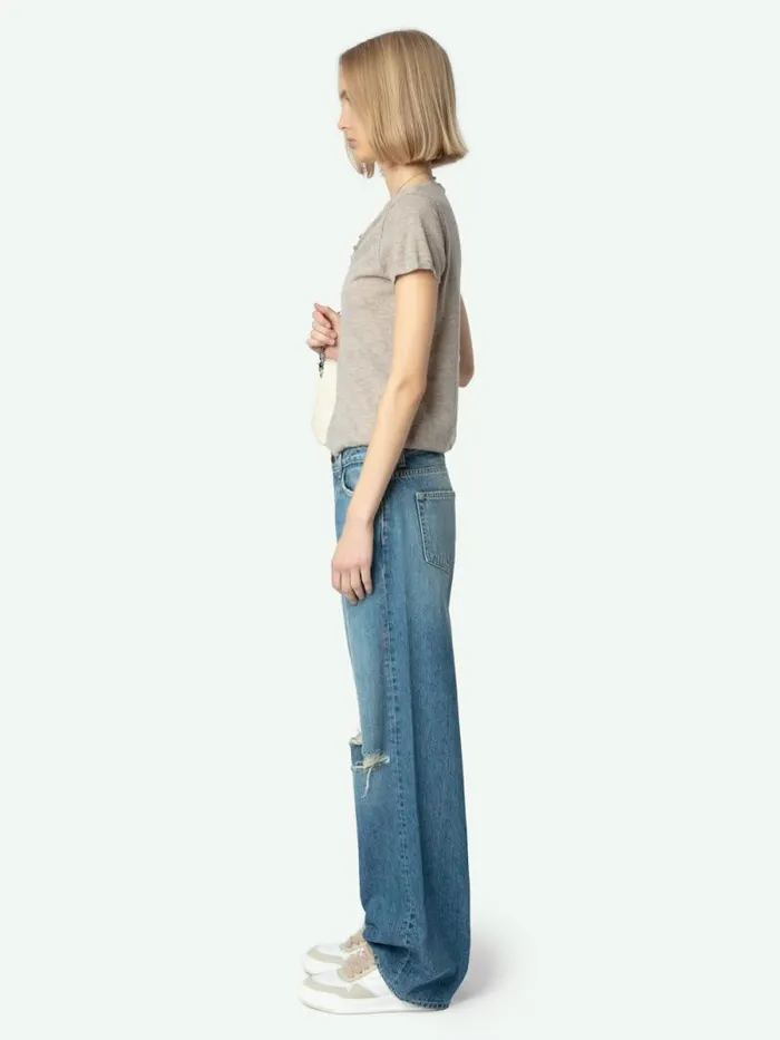 Women Zadig and Voltaire Pants and Shorts Whitney Wide Leg Jeans Medium Wash Women Zadig and Voltaire Pants and Shorts Whitney Wide Leg Jeans Medium Wash