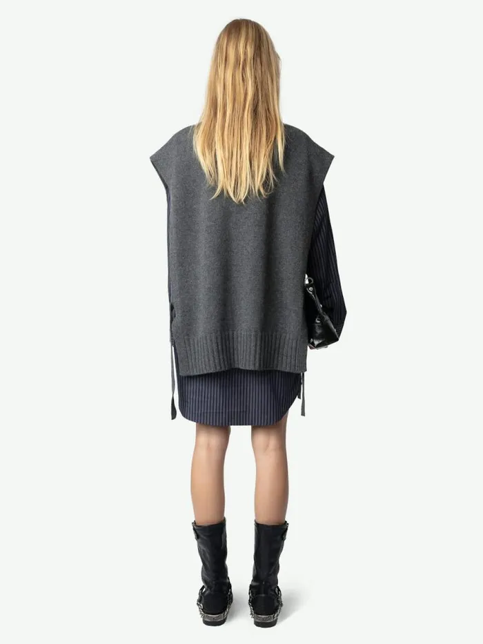 Women Zadig and Voltaire Sweaters and Cardigans Maddy Cashmere Sweater Anthracite Women Zadig and Voltaire Sweaters and Cardigans Maddy Cashmere Sweater Anthracite