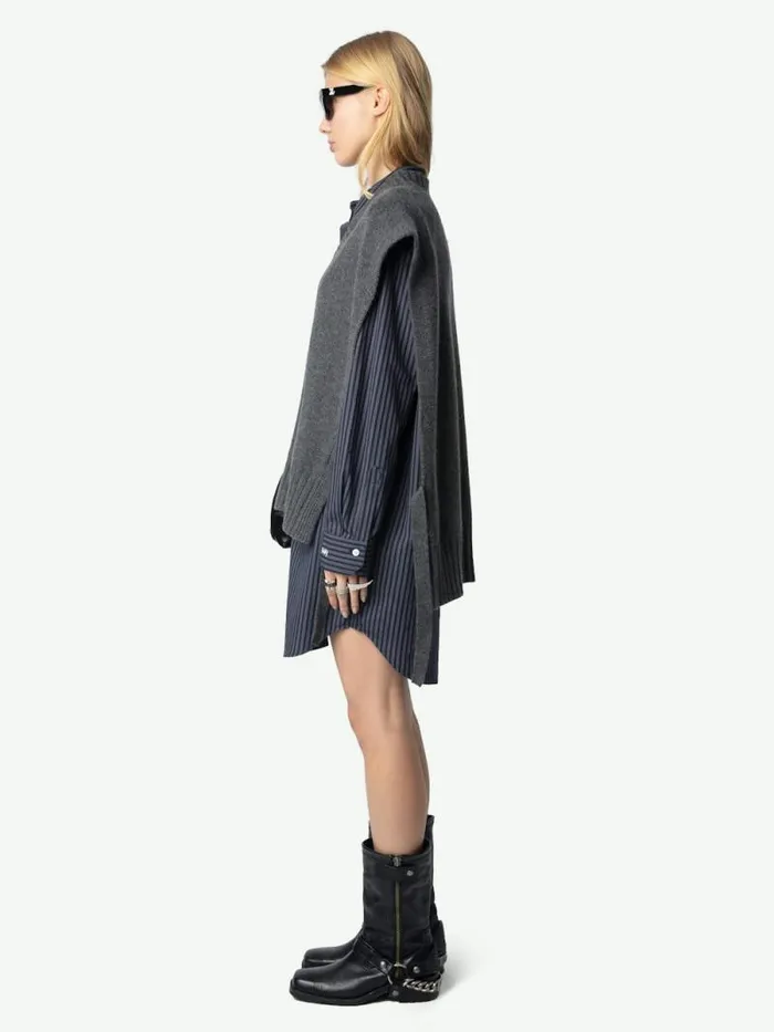 Women Zadig and Voltaire Sweaters and Cardigans Maddy Cashmere Sweater Anthracite Women Zadig and Voltaire Sweaters and Cardigans Maddy Cashmere Sweater Anthracite