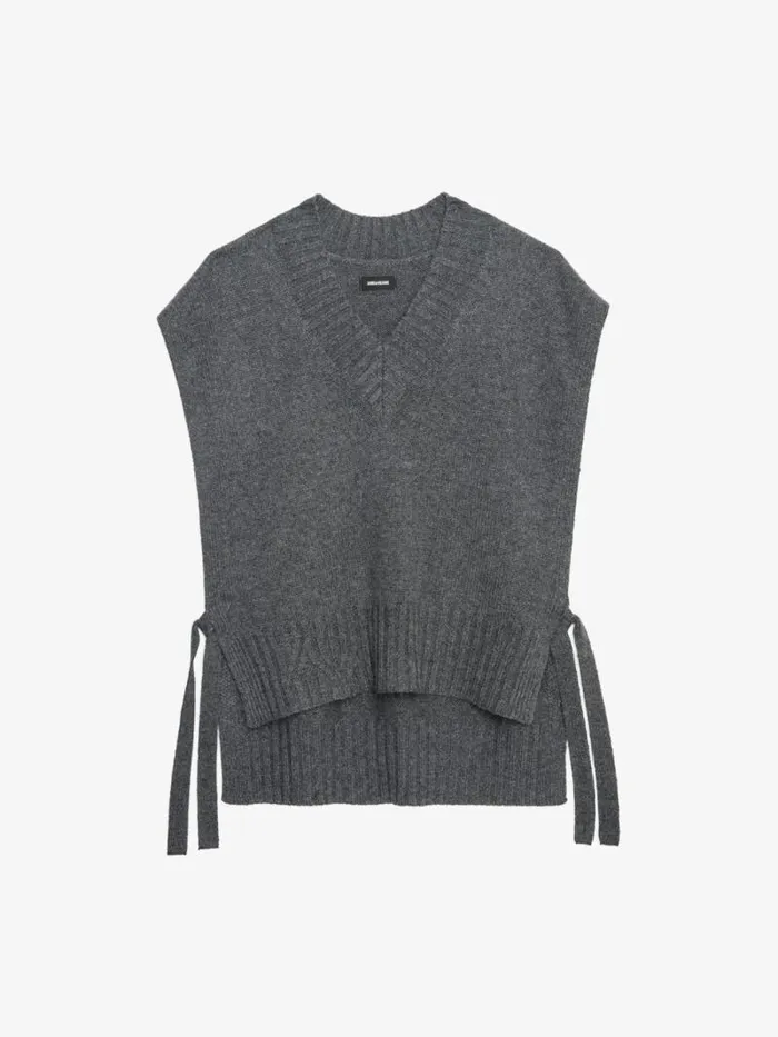 Women Zadig and Voltaire Sweaters and Cardigans Maddy Cashmere Sweater Anthracite Women Zadig and Voltaire Sweaters and Cardigans Maddy Cashmere Sweater Anthracite