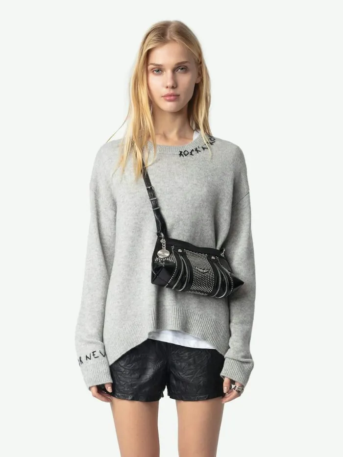 Women Zadig and Voltaire Sweaters and Cardigans Markus Cashmere Sweater Gris Chine Clai