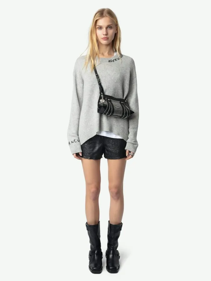 Women Zadig and Voltaire Sweaters and Cardigans Markus Cashmere Sweater Gris Chine Clai Women Zadig and Voltaire Sweaters and Cardigans Markus Cashmere Sweater Gris Chine Clai